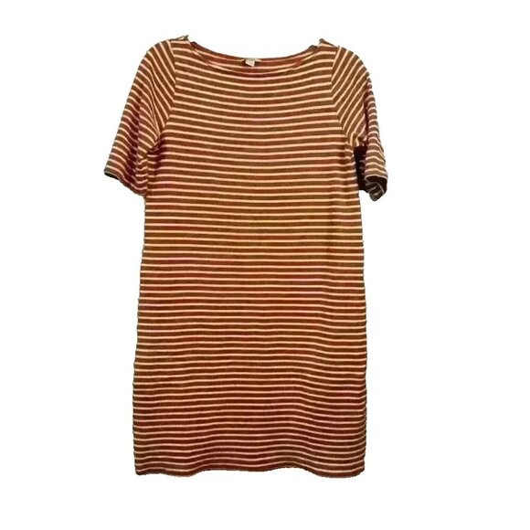 Fossil Womens Sz Medium Addison Burnt Orange Stripe Knit Dress Cosplay Y2K Flaw - Picture 2 of 12